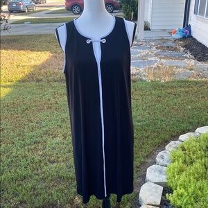 Ivanka Trump Black Sleeveless Dress with White Trim